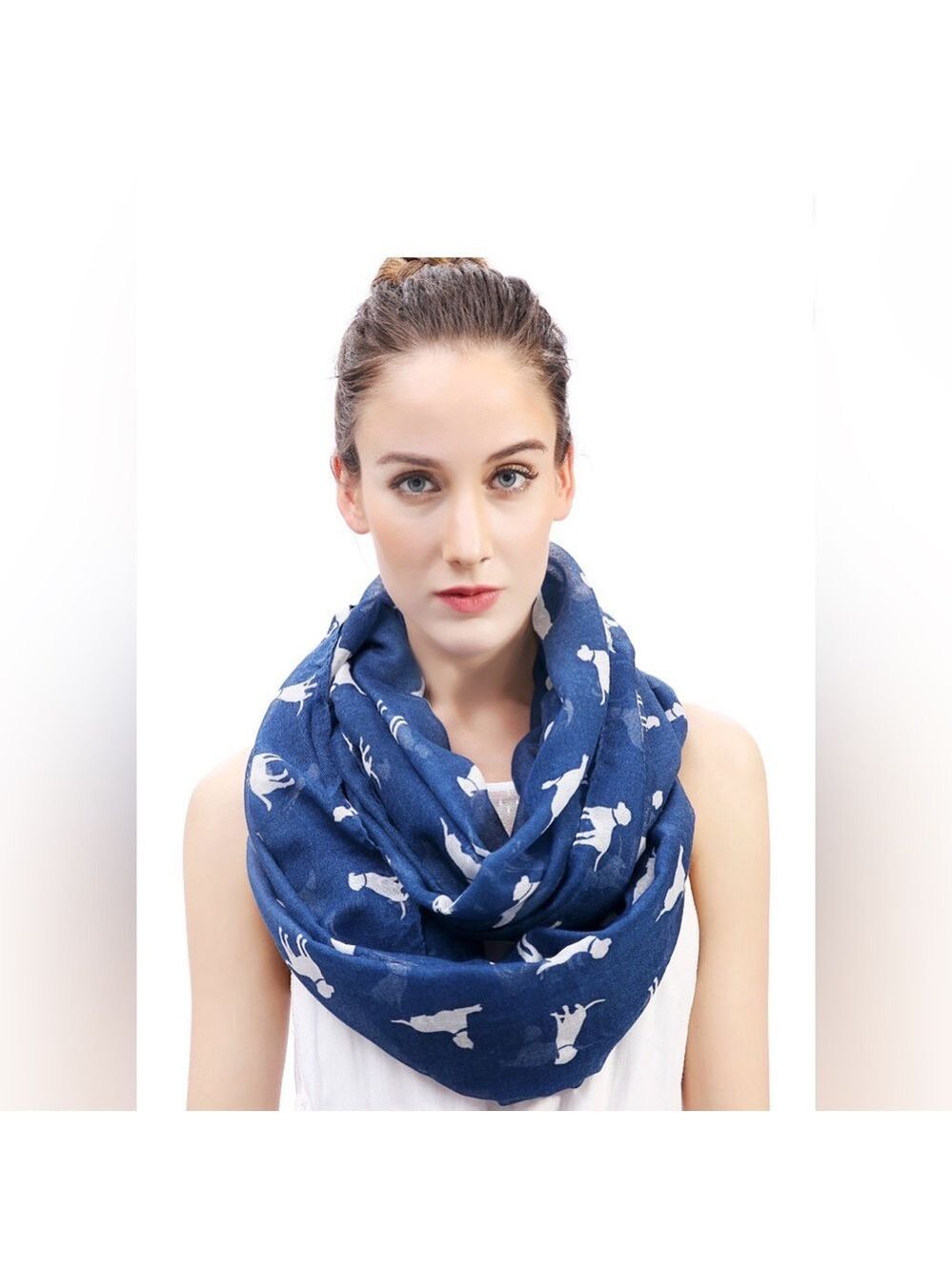 Lina & Lily Labrador Retriever Dog Print Women's Infinity Scarf Lightweight